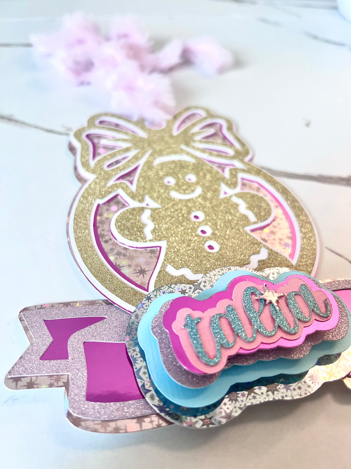 Custom Christmas Gingerbread Ornament • Personalized Name • Layered 3D Handmade Decor