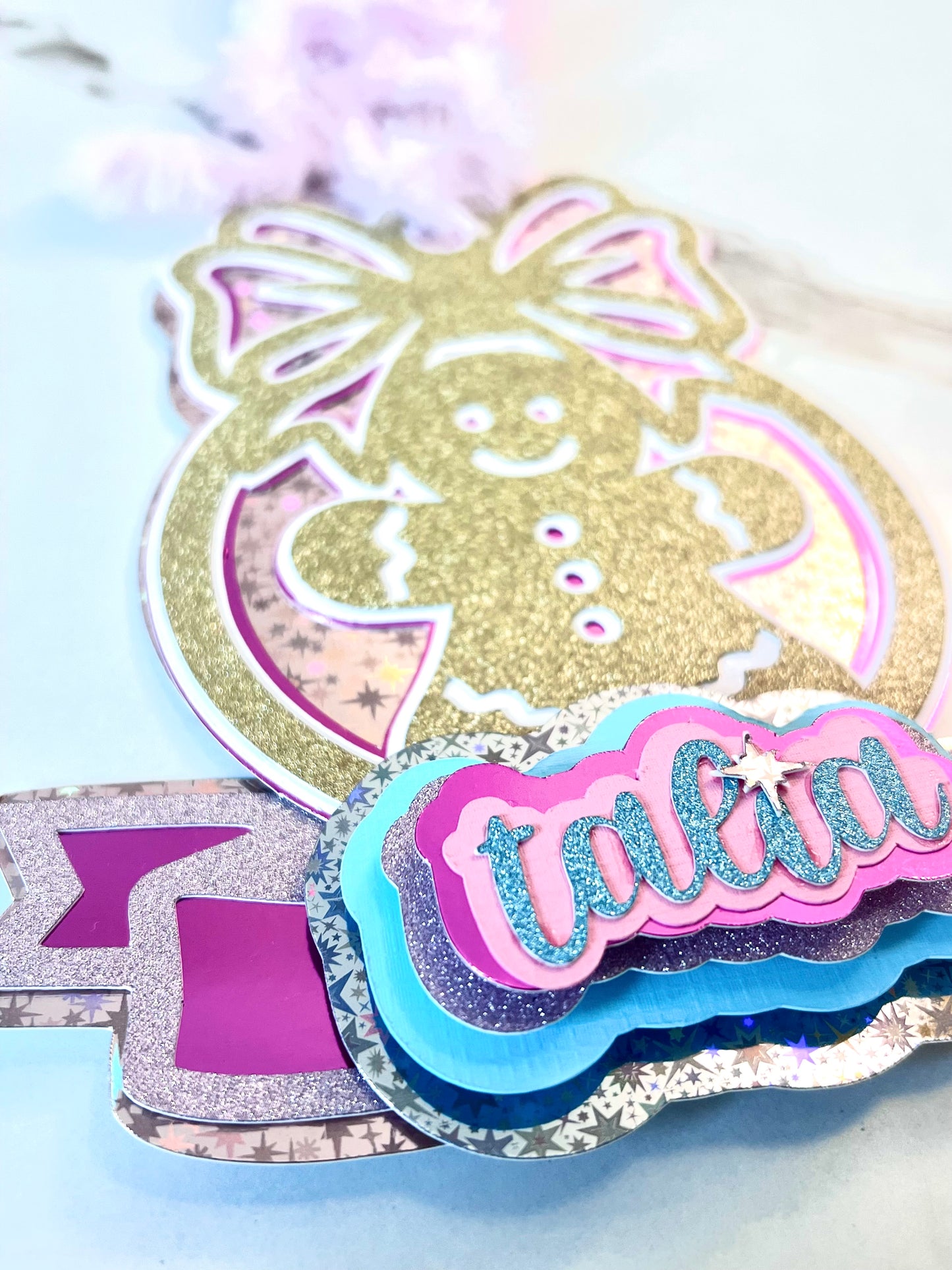 Custom Christmas Gingerbread Ornament • Personalized Name • Layered 3D Handmade Decor