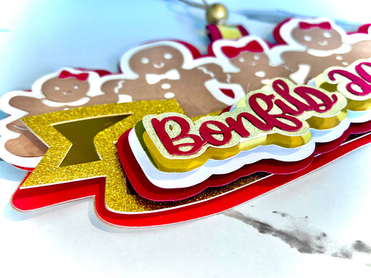 Gingerbread Family Christmas Ornament | Custom Name and Date | Handcrafted with Premium Layered Cardstock