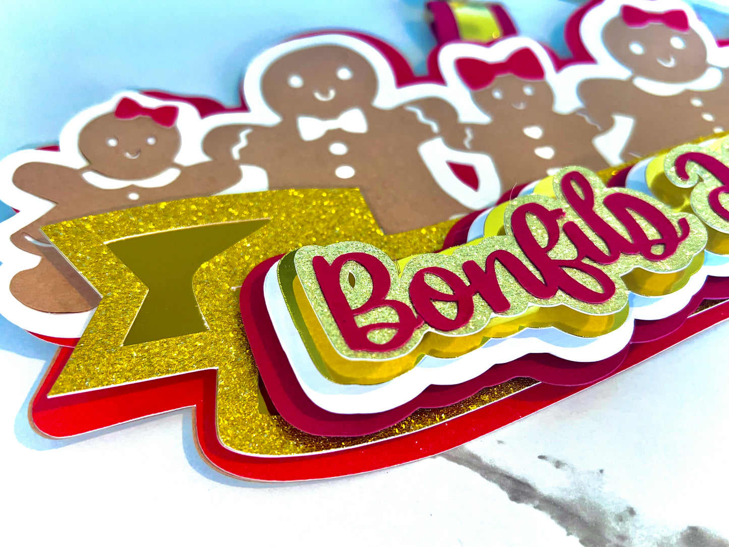 Gingerbread Family Christmas Ornament | Custom Name and Date | Handcrafted with Premium Layered Cardstock