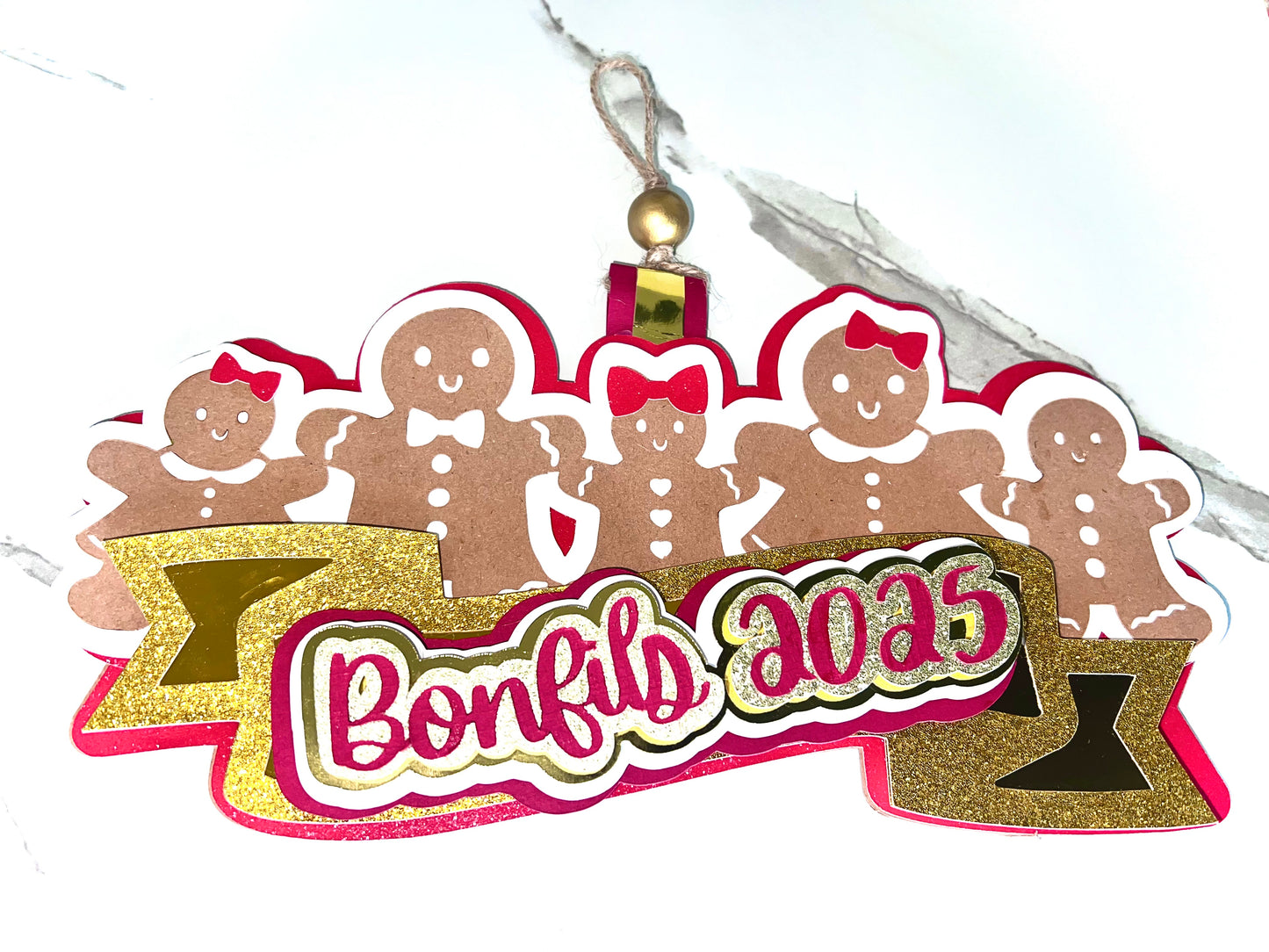 Gingerbread Family Christmas Ornament | Custom Name and Date | Handcrafted with Premium Layered Cardstock