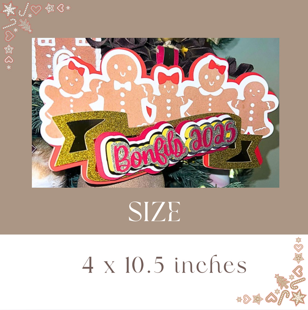 Gingerbread Family Christmas Ornament | Custom Name and Date | Handcrafted with Premium Layered Cardstock